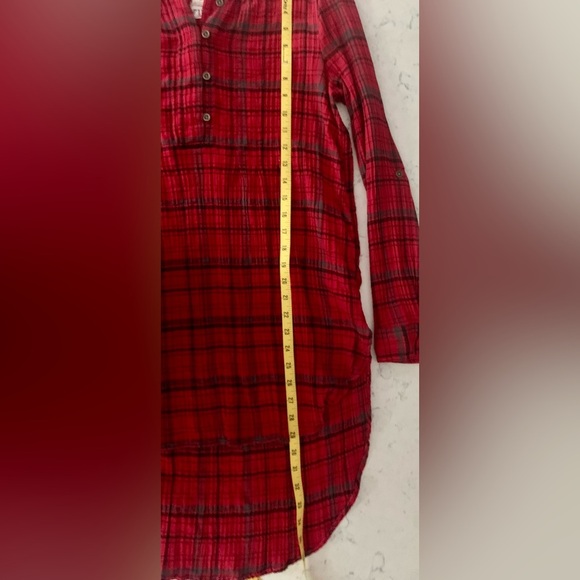 HOLDING HORSES Anthropologie Red Plaid Button Down Shirt - SZ XS - Picture 9 of 10
